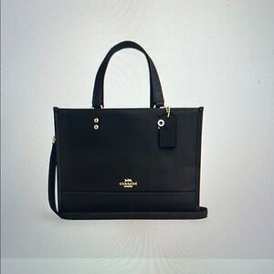 Coach Black Leather Tote Bag
